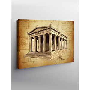 Kanvas Tablo Antik Yunan Tapınağı Çizimi 50x70 cm