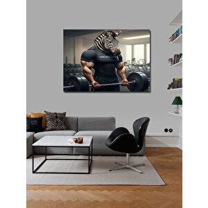 Kanvas Tablo Halter Kaldıran Zebra Figürü 50x70 cm