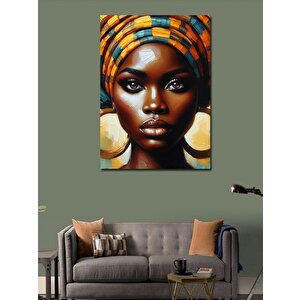 Kanvas Tablo Turuncu Başörtülü Kadın 100x140 cm