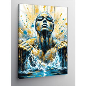 Kanvas Tablo Denizde Yüzücü 100x140 cm