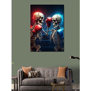 Kanvas Tablo Boks Yapan İskeletler 100x140 cm