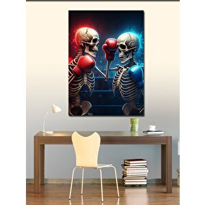 Kanvas Tablo Boks Yapan İskeletler 70x100 cm