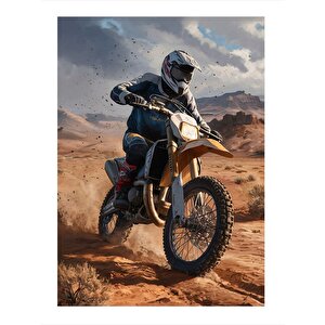 Cross Yapan Motorcu Model Ahşap Tablo 25cmx 35cm 25x35 cm
