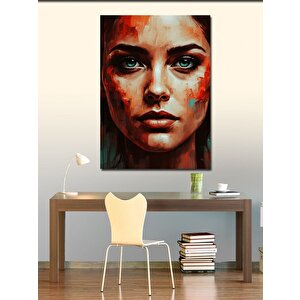 Kanvas Tablo Portre Kadın Yüzü 100x140 cm