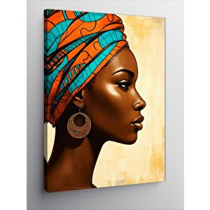 Kanvas Tablo Afrika Esintisi (renkli Başörtülü Kadın) 50x70 cm