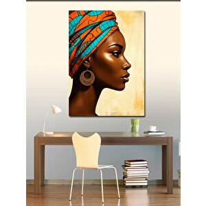 Kanvas Tablo Afrika Esintisi (renkli Başörtülü Kadın) 50x70 cm