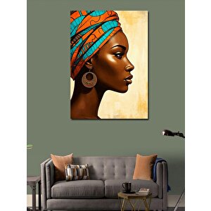 Kanvas Tablo Afrika Esintisi (renkli Başörtülü Kadın) 50x70 cm