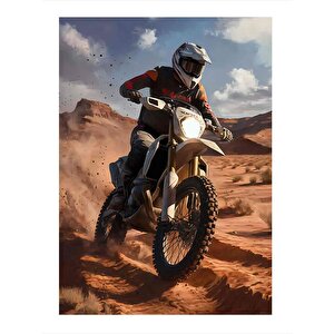 Cross Yapan Motorcu Art Mdf Tablo 35cm X50cm 35x50 cm