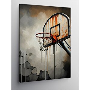 Kanvas Tablo Yıkık Basketbol Potası 100x140 cm
