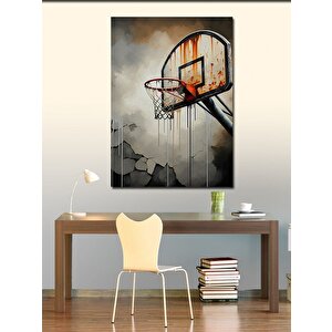 Kanvas Tablo Yıkık Basketbol Potası 100x140 cm