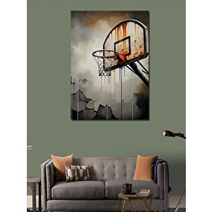 Kanvas Tablo Yıkık Basketbol Potası 100x140 cm