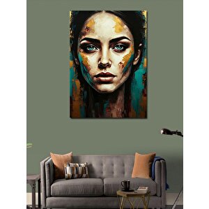 Kanvas Tablo Portre Kadın Yüzü 100x140 cm