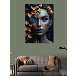 Kanvas Tablo Yapraklar Ve Kadın 100x140 cm