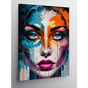 Kanvas Tablo Makyaj Yapmış Kadın 70x100 cm