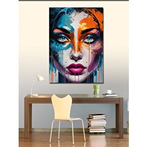 Kanvas Tablo Makyaj Yapmış Kadın 70x100 cm