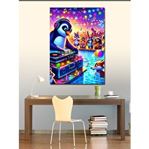 Kanvas Tablo Havuz Partisi Penguen 70x100 cm