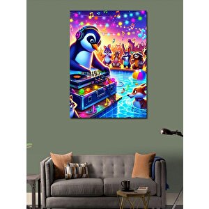 Kanvas Tablo Havuz Partisi Penguen 70x100 cm
