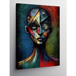 Kanvas Tablo Renkli Soyut Yüz Portresi 70x100 cm
