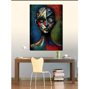 Kanvas Tablo Renkli Soyut Yüz Portresi 70x100 cm
