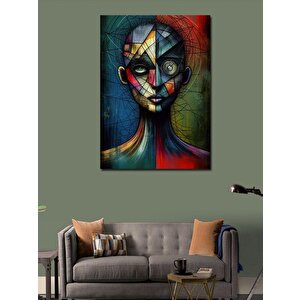 Kanvas Tablo Renkli Soyut Yüz Portresi 70x100 cm