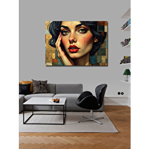 Kanvas Tablo Kadın Yüz Portresi 70x100 cm