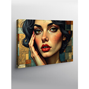 Kanvas Tablo Kadın Yüz Portresi 50x70 cm