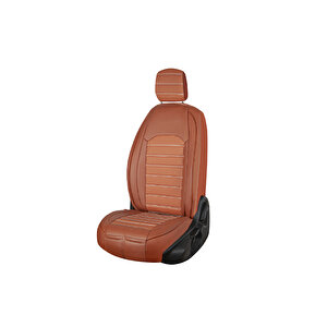 Seat Toledo Lüx Deri Oto Koltuk Kılıfı Ön Arka Takım Set Çizgili Desen Tarçin