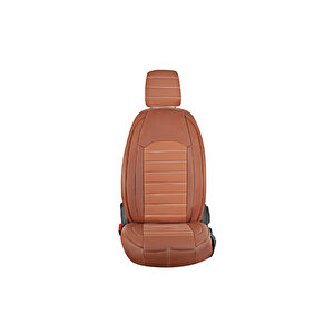 Seat Toledo Lüx Deri Oto Koltuk Kılıfı Ön Arka Takım Set Çizgili Desen Tarçin