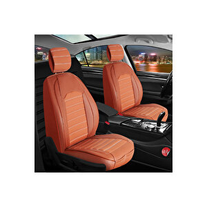 Seat Arona Lüx Deri Oto Koltuk Kılıfı Ön Arka Takım Set Çizgili Desen Tarçin Tarçın