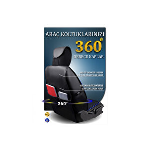 Volvo V50 Lüx Deri Oto Koltuk Kılıfı Ön Arka Takım Set Safir Serisi Si̇yah Mavi̇