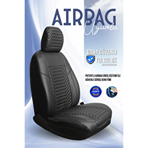 Skoda Karaq Lüx Deri Oto Koltuk Kılıfı Ön Arka Takım Set Exclusive Tam Si̇yah