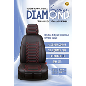 Alfa Romeo 156 Lüx Deri Oto Koltuk Kılıfı Ön Arka Takım Set Exclusive Si̇yah Kirmizi Siyah - Kırmızı