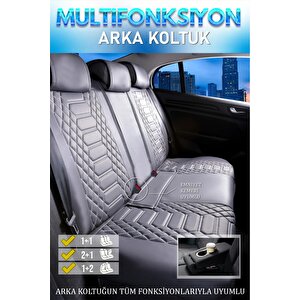 Hyundai Matrix Lüx Deri Oto Koltuk Kılıfı Ön Arka Takım Set Royal Serisi Füme Füme