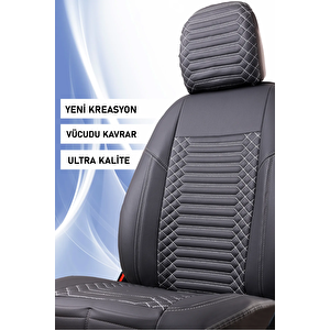 Honda City Lüx Deri Oto Koltuk Kılıfı Ön Arka Takım Set Exclusive Füme