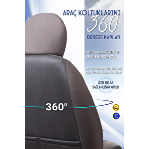 Honda City Lüx Deri Oto Koltuk Kılıfı Ön Arka Takım Set Exclusive Füme