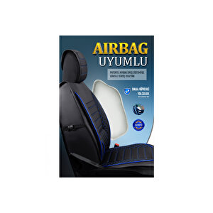 Bmw 2 Seri̇si̇ 220 Lüx Deri Oto Koltuk Kılıfı Ön Arka Takım Set Safir Serisi Si̇yah Mavi̇