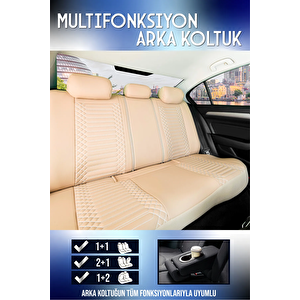Hyundai İx55  Lüx Deri Oto Koltuk Kılıfı Ön Arka Takım Set Exclusive Bej Bej