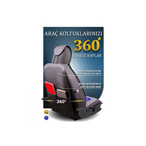 Renault Clio 5 Lüx Deri Oto Koltuk Kılıfı Ön Arka Takım Set Safir Serisi Füme