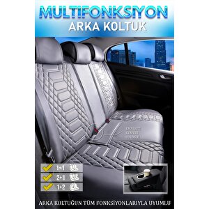 Nissan Pulsar Lüx Deri Oto Koltuk Kılıfı Ön Arka Takım Set Royal Serisi Füme Füme