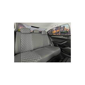 Geely Emgrand Lüx Yarı Deri Oto Koltuk Kılıfı Ön Arka Takım Set İst Serisi Füme