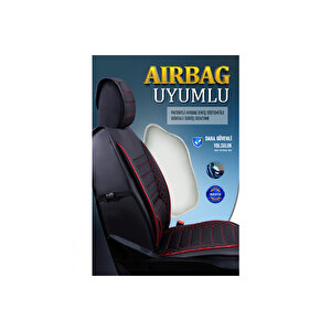 Daihatsu Terrios Lüx Deri Oto Koltuk Kılıfı Ön Arka Takım Set Safir Serisi Si̇yah Kirmizi