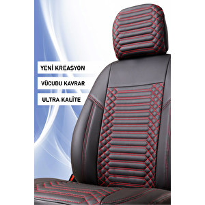 Bmw 2 Seri̇si̇ 235 Lüx Deri Oto Koltuk Kılıfı Ön Arka Takım Set Exclusive Si̇yah Kirmizi