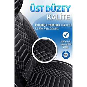Kia Stonic Lüx Deri Oto Koltuk Kılıfı Ön Arka Takım Set Royal Serisi Si̇yah Beyaz