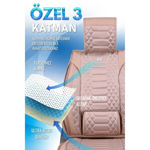Kia Stonic Lüx Deri Oto Koltuk Kılıfı Ön Arka Takım Set Royal Serisi Bej