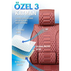 Renault Laguna 3 Lüx Deri Oto Koltuk Kılıfı Ön Arka Takım Set Royal Serisi Tarçin