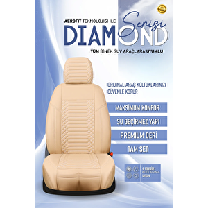 Seat İbiza Eski̇ Lüx Deri Oto Koltuk Kılıfı Ön Arka Takım Set Exclusive Bej Bej