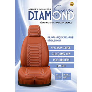 Seat İbiza Eski̇ Lüx Deri Oto Koltuk Kılıfı Ön Arka Takım Set Exclusive Taba Taba