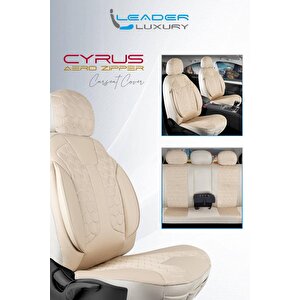 Fiat Egea Cross Lüx Deri Detaylı Oto Koltuk Kılıfı Ön Arka Takım Cyrus Bej