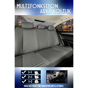 Honda Jazz Lüx Deri Oto Koltuk Kılıfı Ön Arka Takım Set Exclusive Füme Füme
