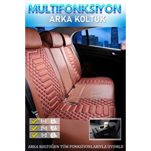 Mercedes Cla Lüx Deri Oto Koltuk Kılıfı Ön Arka Takım Set Royal Serisi Tarçin Tarçın